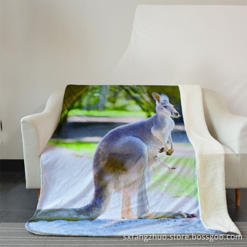 customized double king size 3D animal dog print fleece blanket